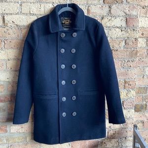 Super Dry manufacturing & Co blue pea coat